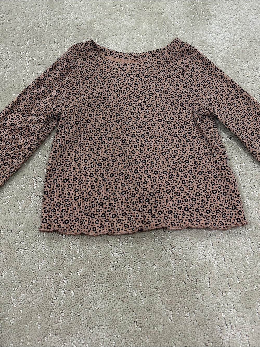 Toddler Girls' Rib Long Sleeve T-Shirt - Leopard